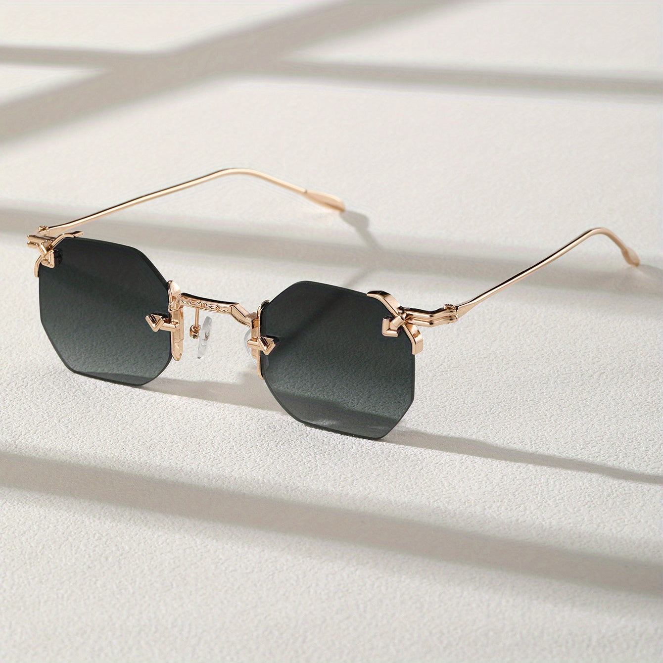 Men's Metal Rimless Sunglasses UV Protection