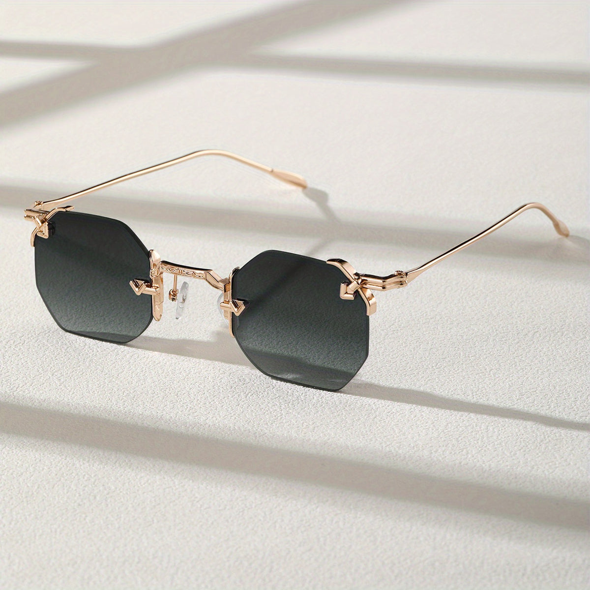 Men's Metal Rimless Sunglasses UV Protection