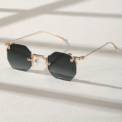 Men's Metal Rimless Sunglasses UV Protection