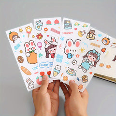 4pcs Rabbit Stickers Waterproof Glass Cup Baby Room Sticker