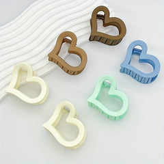 Matte Heart Shape Hair Claw Hair Holder