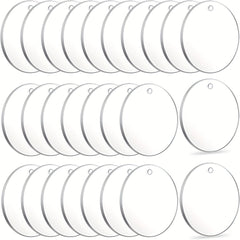 50Pcs Sublimation Acrylic Round Keychain Blanks DIY Heat Transfer Key Chains
