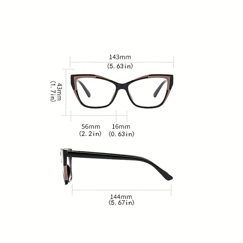 Anti Blue Light Cat Eye Glasses TR90 Frame for Myopia with Case & Cloth