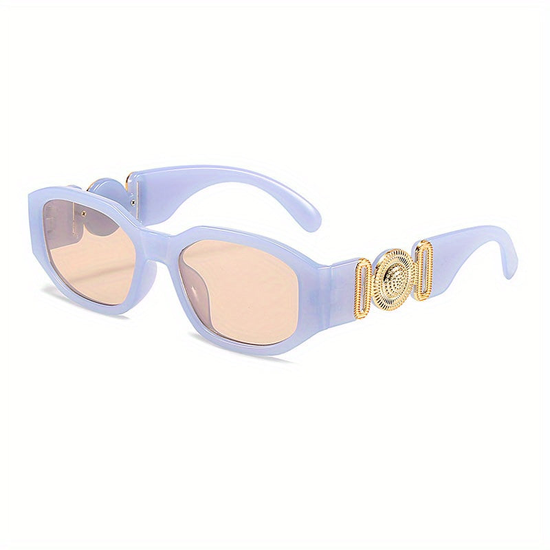 Vintage Polygonal Sunglasses Woman UV Protection Disco Glasses