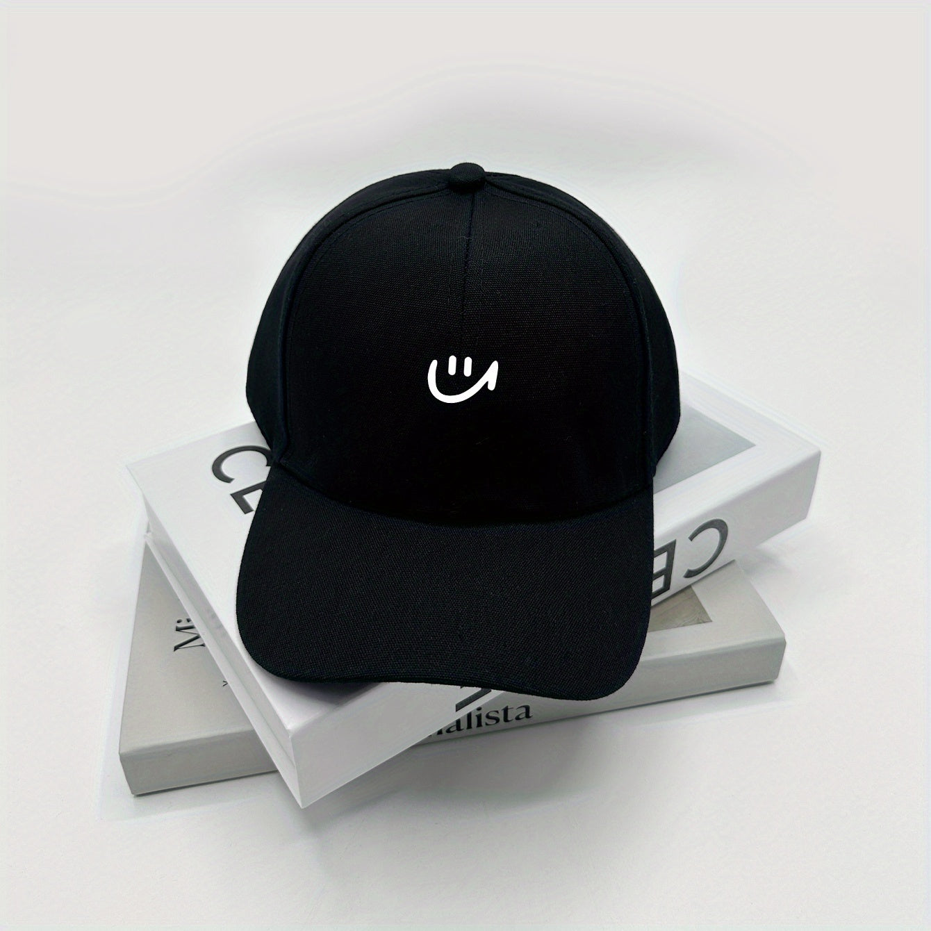 Smiling Print Baseball Cap Casual Breathable Dad Hats Adjustable Sun Hat
