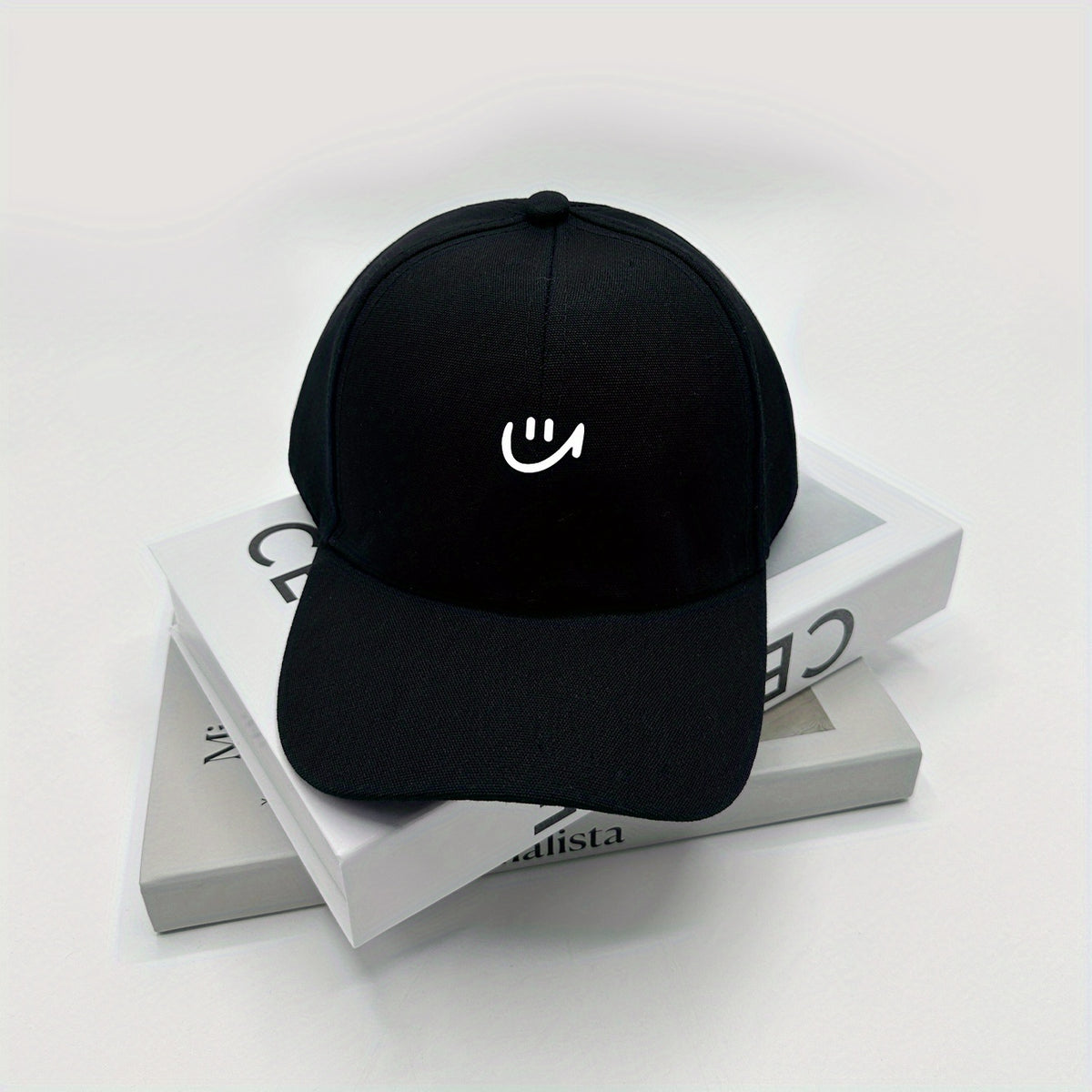 Smiling Print Baseball Cap Casual Breathable Dad Hats Adjustable Sun Hat