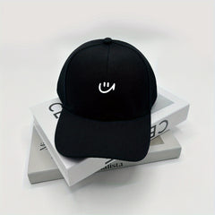 Smiling Print Baseball Cap Casual Breathable Dad Hats Adjustable Sun Hat
