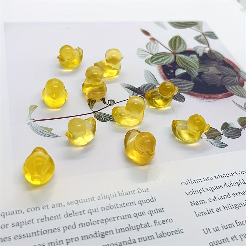 Yellow Fluorite Duck Carving Healing Crystal Natural Stone