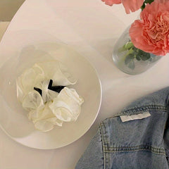 Mesh Layer Hair Claw Flower Shark Claw Ponytail Holder Hair Accessory