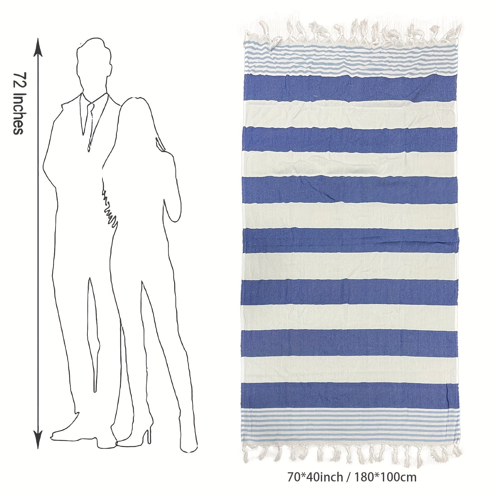Stripe Bath Sheet Oversized Bath Towel Highly Absorbent Quick Drying