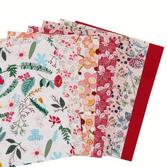 7pcs Red Series 2 Printed Fabric Patchwork Cloth Doll DIY Sewing Quil