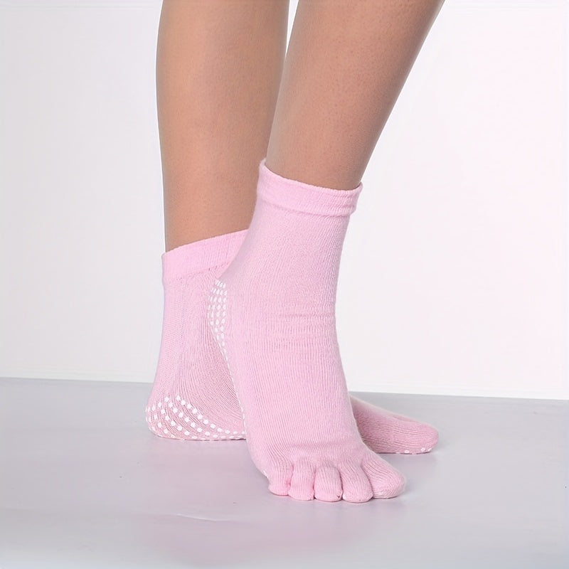 Non Slip Toe Socks for Women - Comfy Five Finger Yoga Socks