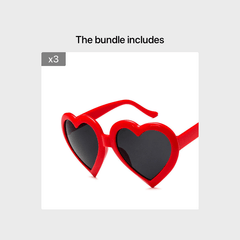 Heart Shaped Sunglasses Metal Frame Sunscreen Glasses
