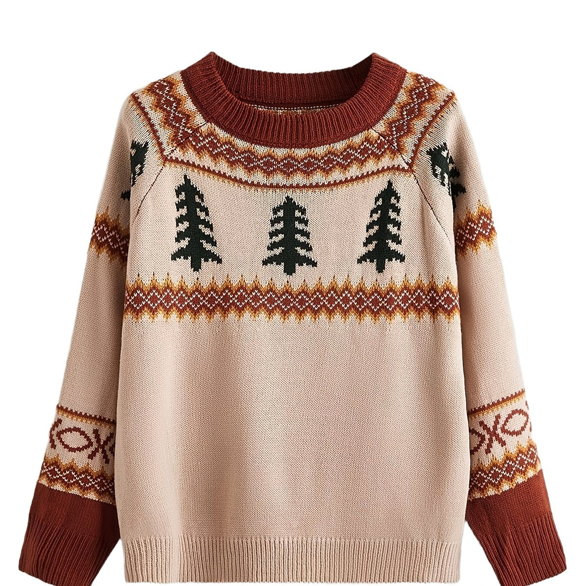  Christmas Jacquard Sweater Women's Pullover