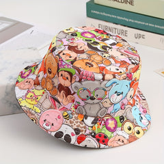 Kids Animal Pattern Reversible Sun Hat for Outdoor Travel