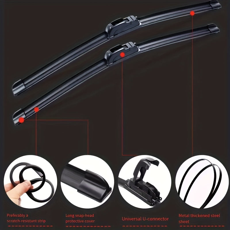 Universal U J Type Car Wiper - Silent & Durable