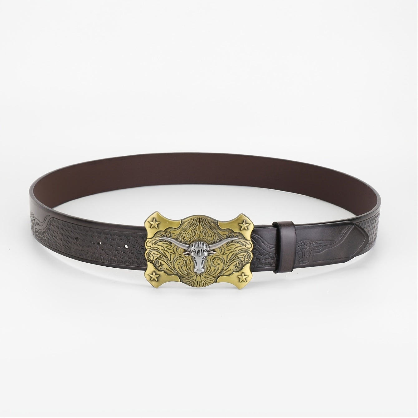 Men's Casual Belt Brown Genuine Leather