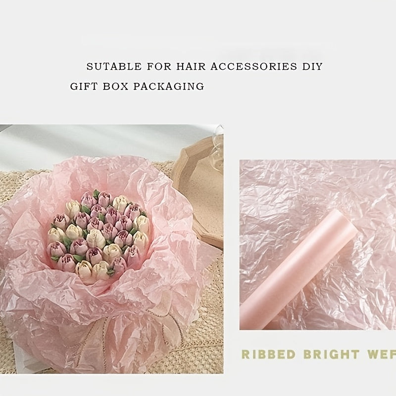 20pcs Flower Wraps 8x70cm Translucent Metallic Bouquet Wraps Thin Paper Bulk
