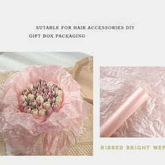 20pcs Flower Wraps 8x70cm Translucent Metallic Bouquet Wraps Thin Paper Bulk