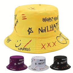 Graffiti Print Bucket Hat for Couples