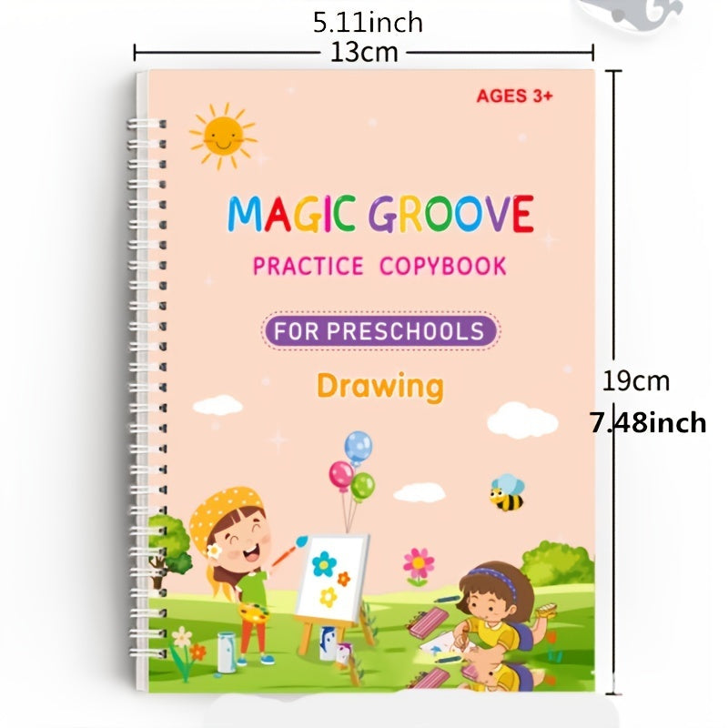 Kids Reusable Handwriting Practice Set with Visual Word Groove