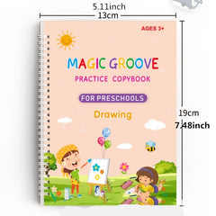 Kids Reusable Handwriting Practice Set with Visual Word Groove