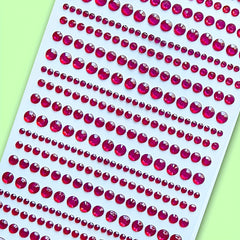 640 Diamond Stickers in 10 Colors, Sparkling Round Bead & Pearl Stickers