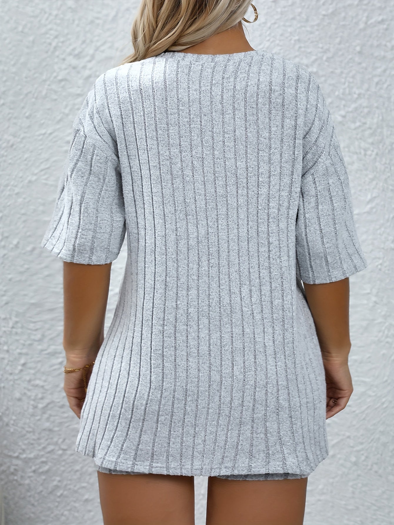  Ribbed Top & Shorts Set