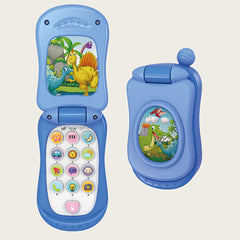 Interactive Cartoon Music Flip Phone Toy for Kids Lights & Sounds
