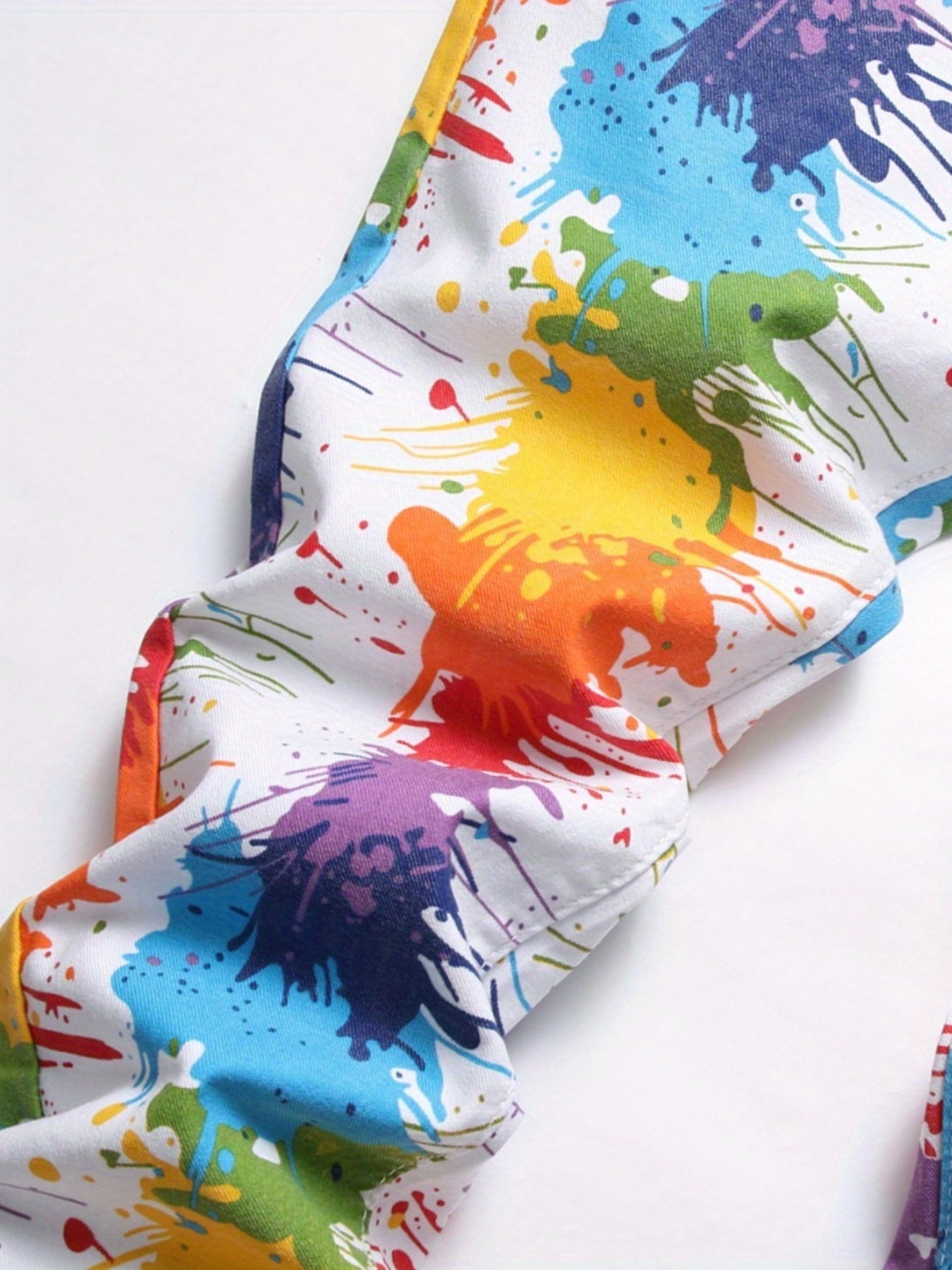 Men's Colorful Printed Denim Pants With Pockets