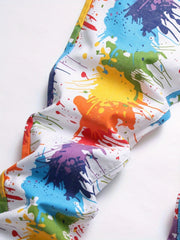 Men's Colorful Printed Denim Pants With Pockets