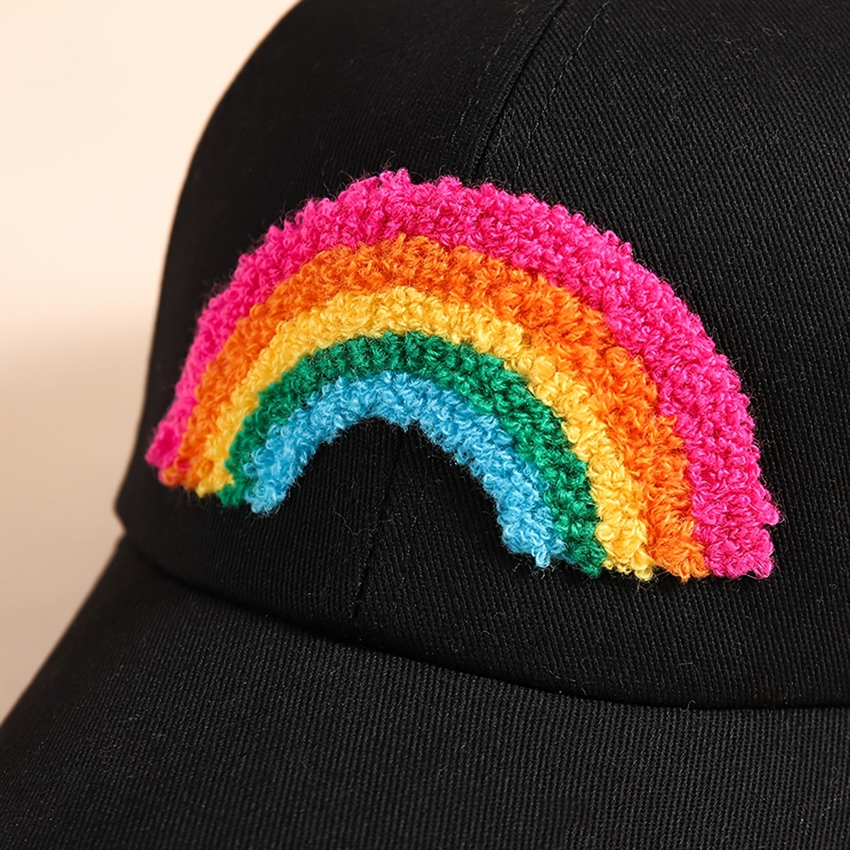 Kids Rainbow Embroidery Baseball Cap Sun Protection Hat