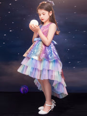 Sparkle Princess Dress High Low Tulle Tutu Gown for Girls