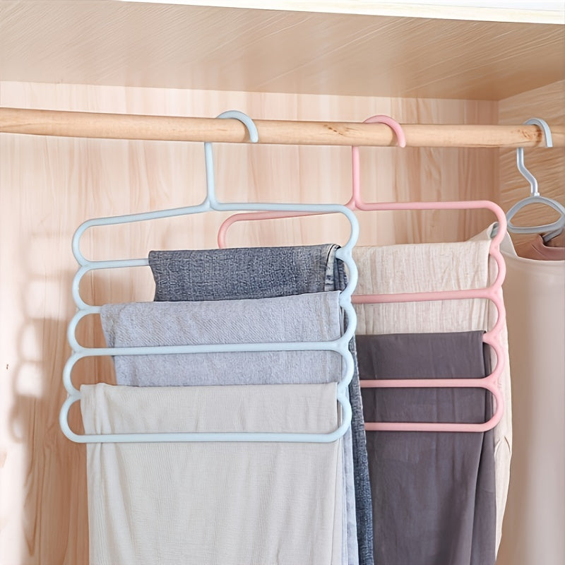 5-Layer Non-Slip Pants Rack for Functional Wardrobe Organization