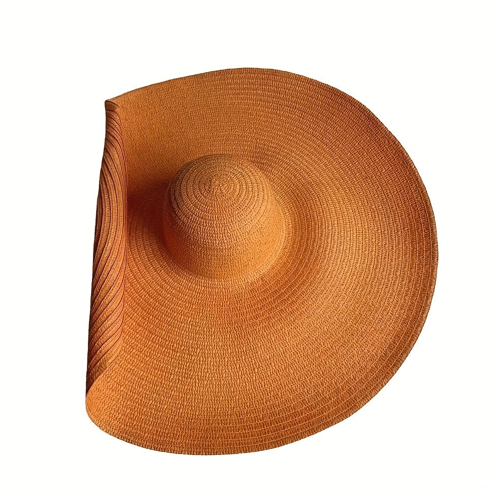 Vintage Large Brim Straw Hat Summer Beach Hats For Women