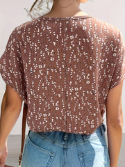  Boho Blouse Women's Floral Batwing Sleeve Round Neck Top