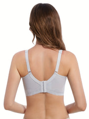Contrast Lace Wireless Bra Full Coverage Lingerie