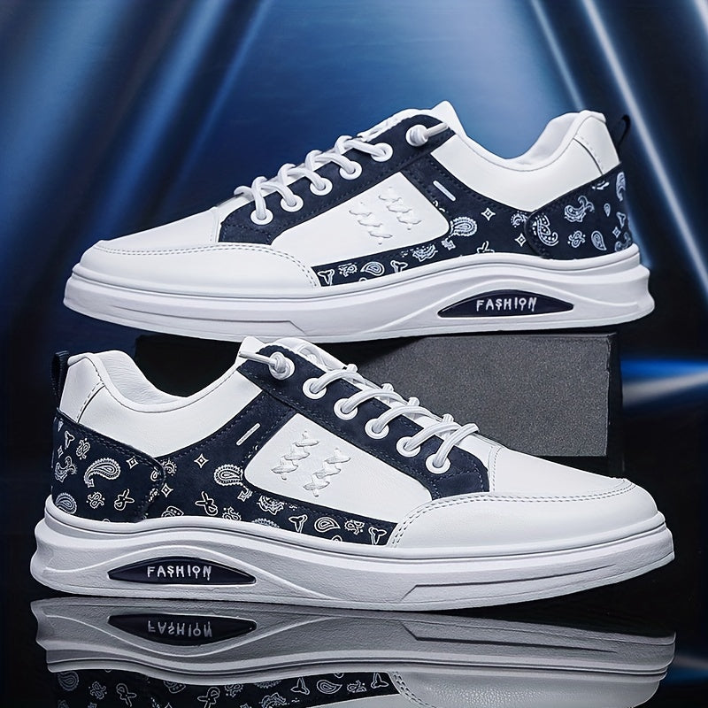 Men's Graffiti Print Skate Shoes - Wear Resistant Non Slip Casual Shoes