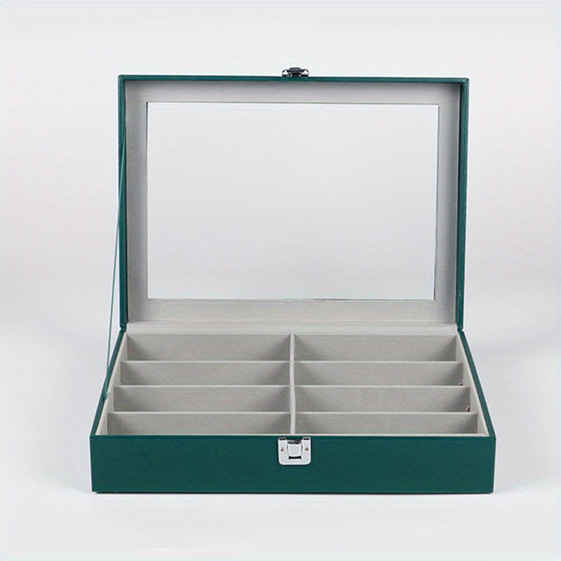 8 Grid PU Leather Sunglasses Storage Box