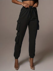 Drawstring Baggy Cargo Pants High Waist Casual Pants