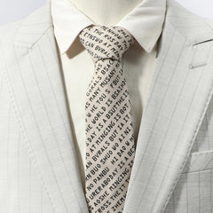 1PC Men's English Letter Fun Cotton Tie