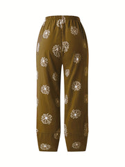Women's Plus Dandelion Print Wide Leg Pants