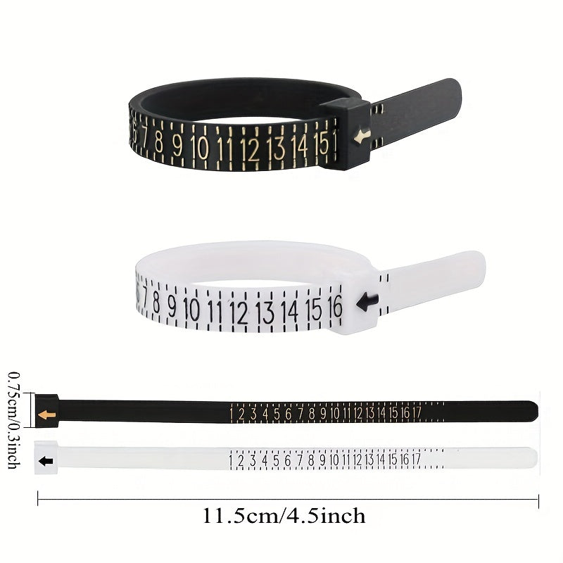 Plastic Ring Sizer Measuring Set Gauge Measure Tool Finger Measurer Jewelry