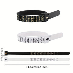 Plastic Ring Sizer Measuring Set Gauge Measure Tool Finger Measurer Jewelry