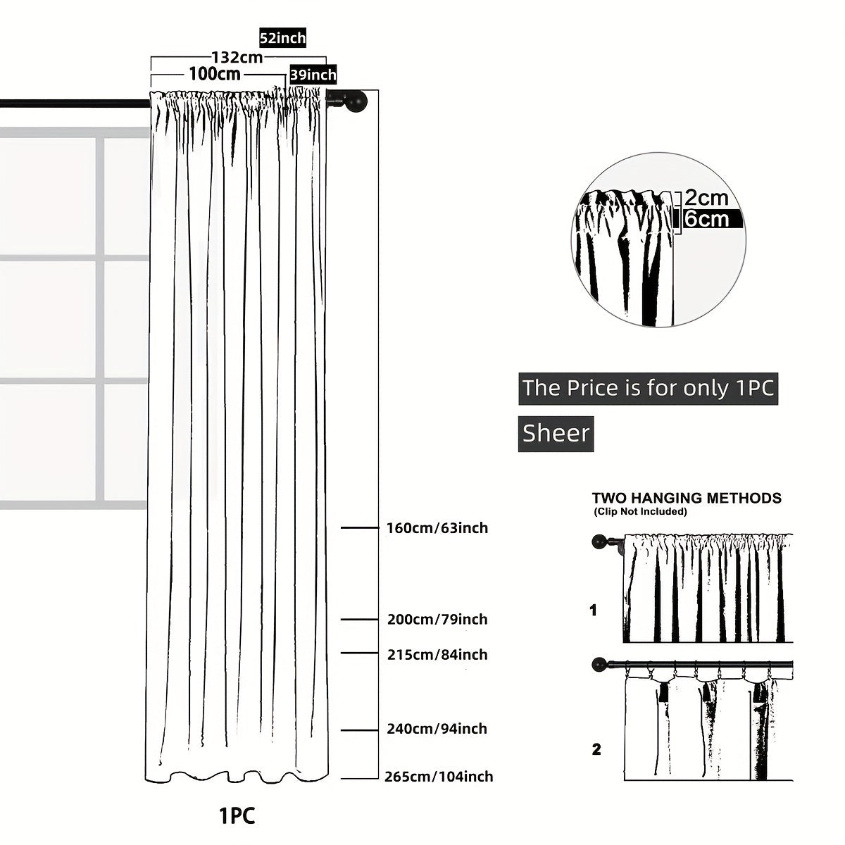 Pastoral Style Embroidery Sheer Curtain Branch Leaf Pattern Rod Pocket