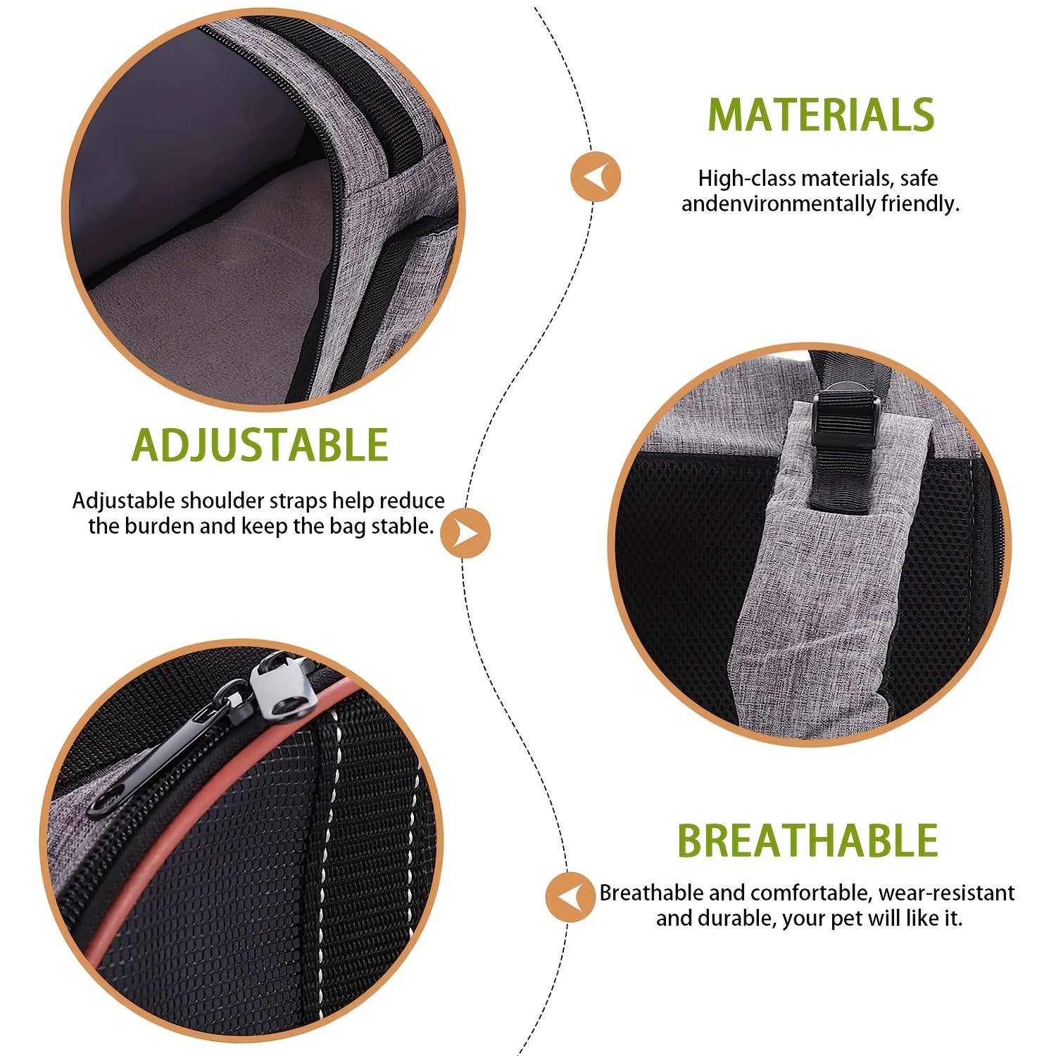 Portable Pet Travel Backpack Foldable Adjustable Bag for Cats and Dogs