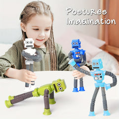 Telescopic Robot Building Toy Tubes with Suction Cup