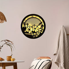 Children's Room Decoration Wall Clock LED Creative Lamp Retro Wooden Sign