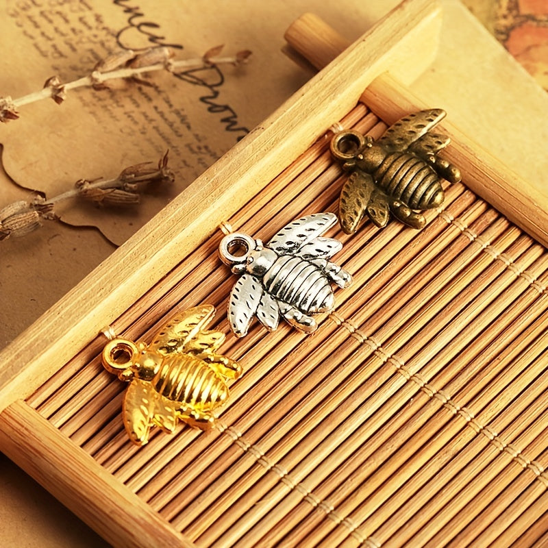3Pcs Silver Plated Bee Charm Pendant DIY Craft