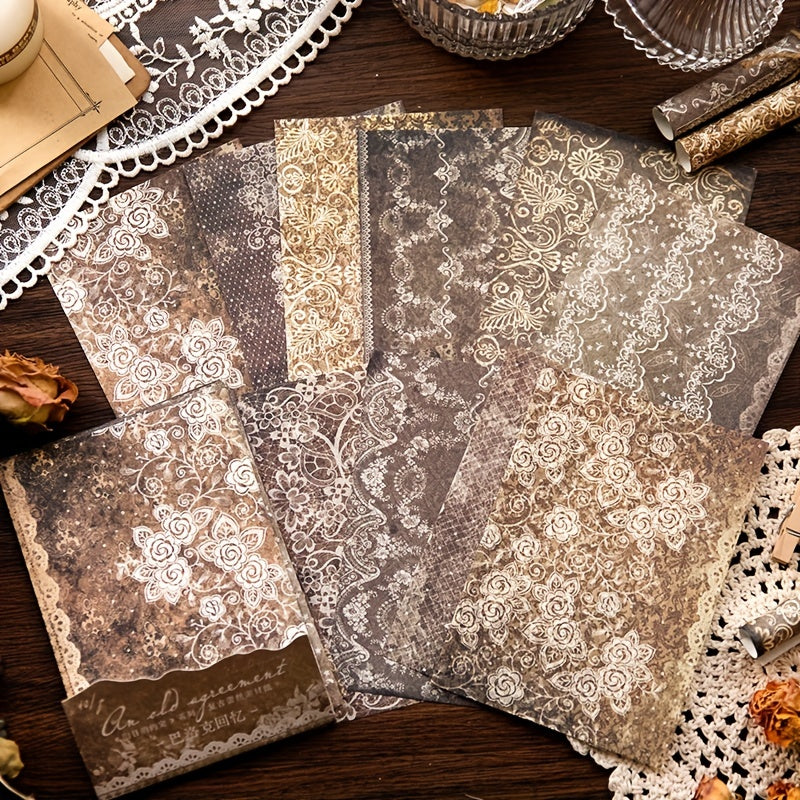 40pcs Vintage Cutout Lace Paper Scrapbooking Materials